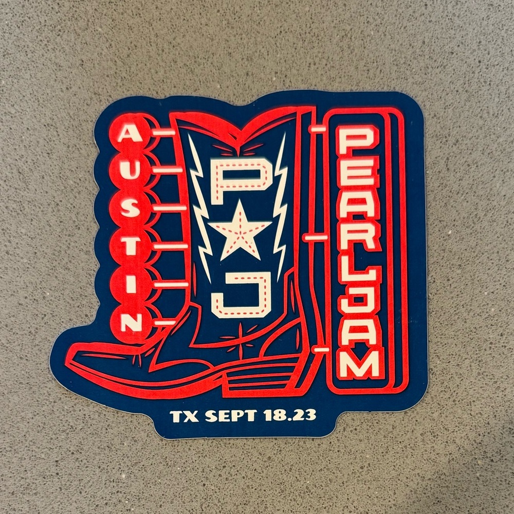 Pearl Jam Austin Night 1 2023 Concert Sticker